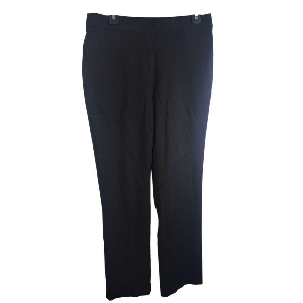 Chico’s Womens Secret Stretch Pants Size 1.5R US 10R Black Straight Leg Preppy